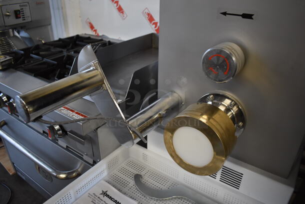BRAND NEW! 2020 Avancini TR 110 Metal Commercial Floor Style 26 lb. Pasta Extruder Machine on Commercial Casters. 220 Volts, 1 Phase. 24x39x60. Tested and Working! - Image 7 of 12