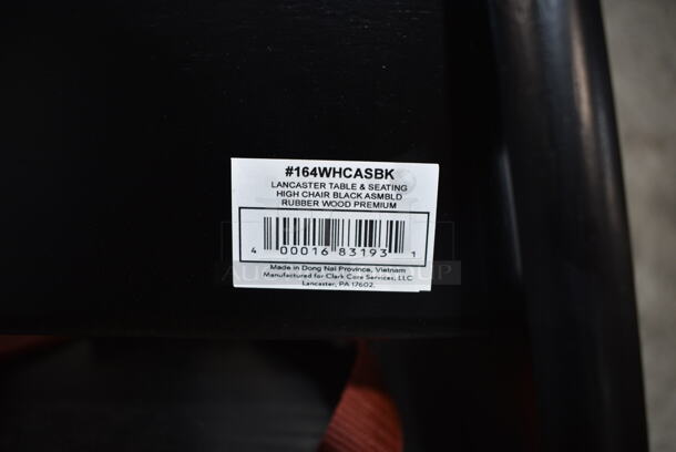 7 BRAND NEW SCRATCH AND DENT! Lancaster Table & Seating 164WHCASBK Standard Height Wooden High Chair with Black Finish - Assembled. See Pictures for Damgage. 7 Times Your Bid! - Image 8 of 8
