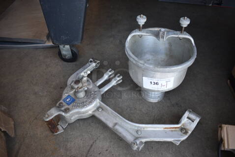 Belshaw Type B Metal Commercial Dough Dropper w/ Hopper. Goes GREAT w/ Item 135! 14x7x21, 9.5x9.5x13.5