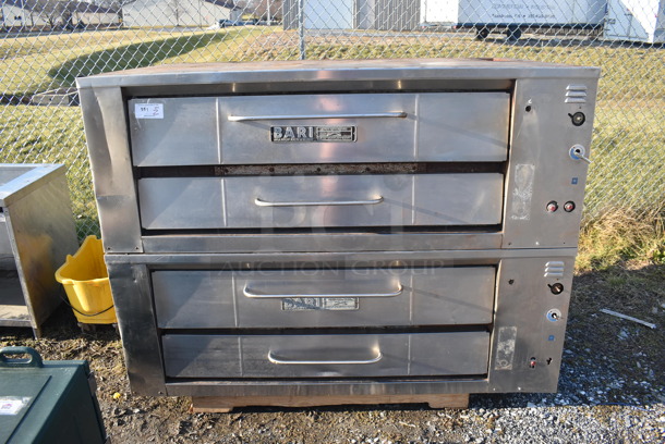 2 Bari Stainless Steel Commercial Gas Powered Single Deck Pizza Oven. 72x44x58. 2 Times Your Bid!
