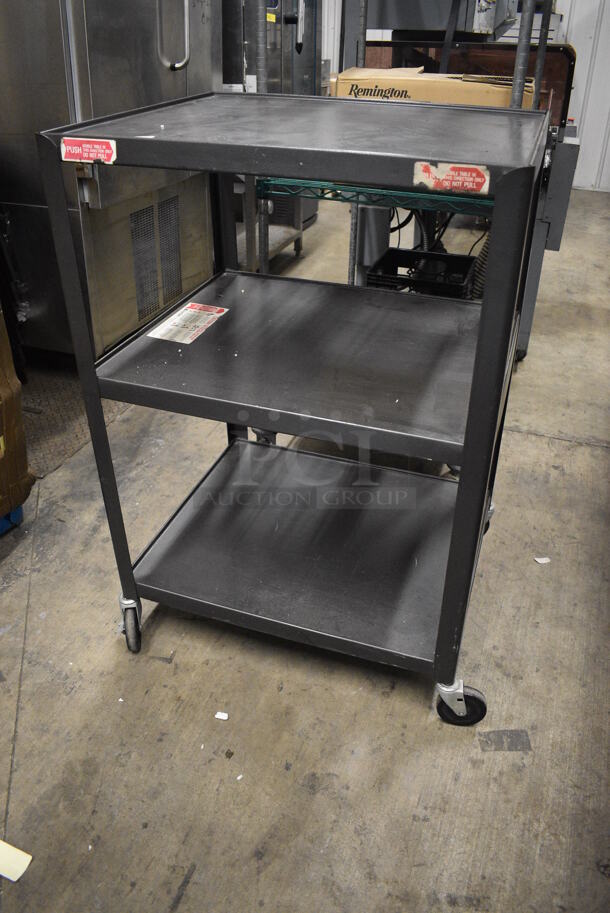 Metal 3 Tier AV Cart on Commercial Casters. 28.5x25x42 - Image 2 of 3