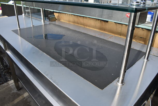 Stainless Steel Commercial Warming Counter w/ Shelf and Sneeze Guard Panel. 95x34x50 - Image 4 of 6