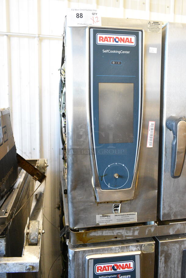 2 2019 Rational Stainless Steel Commercial Combitherm Self Cooking Center Convection Ovens on Commercial Casters. Top Model: SCC WE 62. Bottom Model: SCC WE 102. 480 Volts, 3 Phase. 2 Times Your Bid! - Image 3 of 9