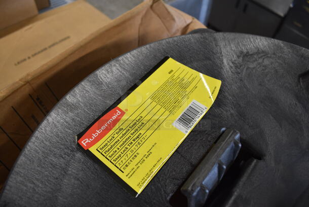 BRAND NEW IN BOX! Rubbermaid Black Poly Trash Can Dolly on Commercial Casters. 20x21x6 - Image 4 of 6