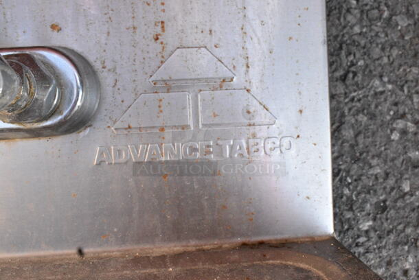 Advance Tabco Stainless Steel Single Bay Wall Mount Sink w/ Faucet and Handles.  - Image 4 of 5