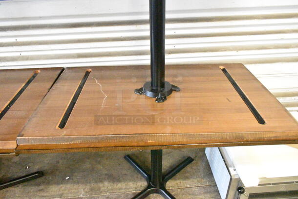 6 BRAND NEW SCRATCH AND DENT! Wooden Dining Height Table on Black Metal Table Base. 6 Times Your Bid!  - Image 7 of 9