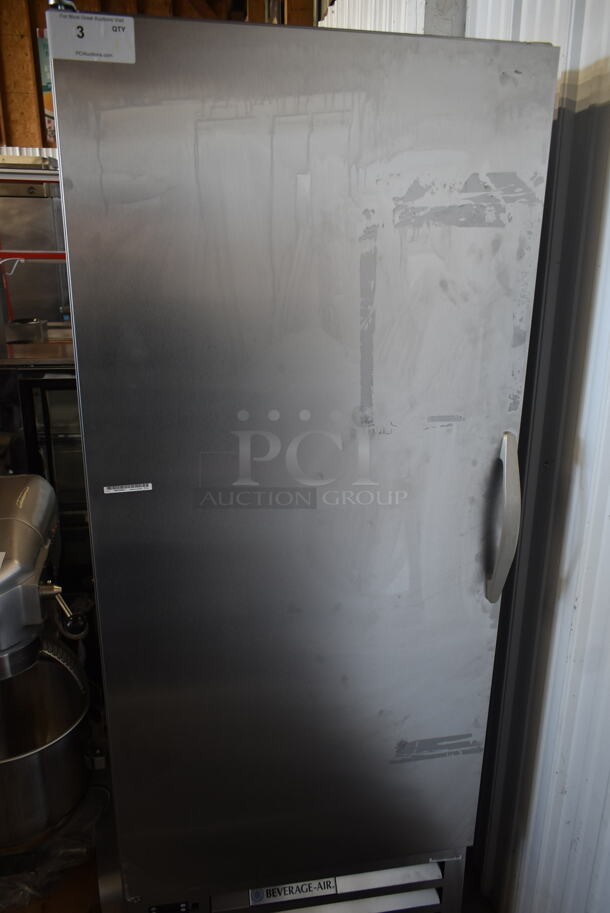 BRAND NEW SCRATCH AND DENT! Beverage Air RI18HC-18 Stainless Steel Commercial Single Door Reach In Cooler w/ Poly Coated Racks. 115 Volts, 1 Phase. Stock Picture Used as Gallery. Tested and Working! - Image 2 of 7