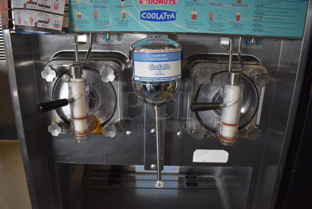 Taylor Model 342D-27 Stainless Steel Commercial Floor Style Air Cooled 2 Flavor Frozen Beverage Machine w/ Drink Mixer Attachment on Commercial Casters. 208-230 Volts, 1 Phase. 26x34x60 - Image 5 of 9