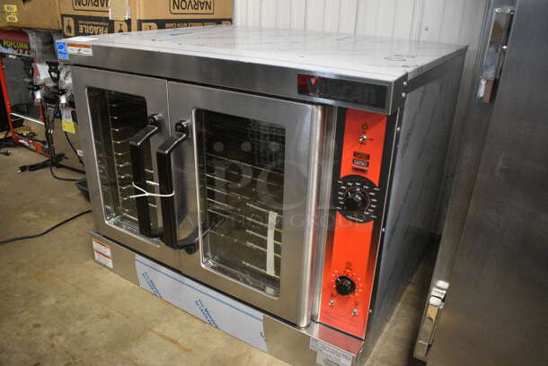 BRAND NEW! Vulcan Model VC4GD-21D150K Stainless Steel Commercial Propane Gas Powered Full Size Convection Oven w/ View Through Doors, Metal Oven Racks and Thermostatic Controls. 40.5x34x31 - Image 2 of 6