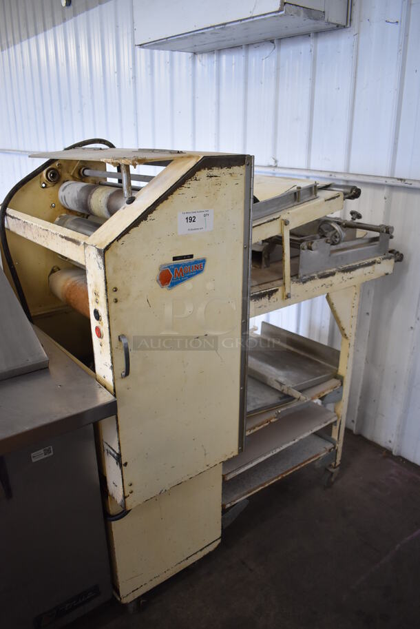 Moline Metal Commercial Floor Style Dough Sheeter on Commercial Casters. 250 Volts, 3 Phase. 56x30x55 - Image 6 of 9
