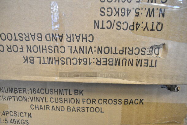 8 BRAND NEW SCRATCH AND DENT! Lancaster Table & Seating 164CCROSSFR Black Metal Cross Back Dining Height Chair w/ 12 Cushions. 8 Times Your Bid!  - Image 4 of 8