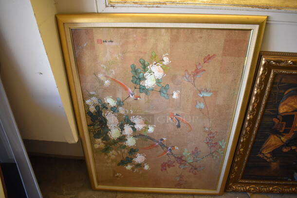Framed Picture of Japanese Style Birds and Flowers. - Image 1 of 5