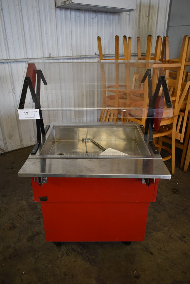 Duke DPAH-2CP M Stainless Steel Commercial Buffet Table w/ Sneeze Guard and Tray Slide on Commercial Casters. 115 Volts, 1 Phase. Cannot Test Due To Missing Power Cord - Image 1 of 7