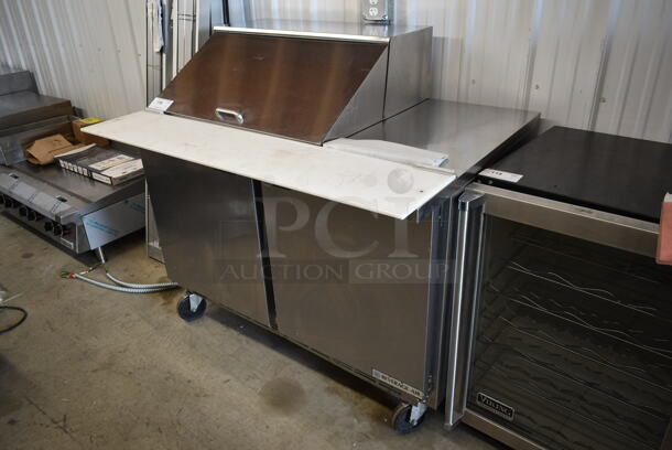 Beverage Air SPE48HC-12M Stainless Steel Commercial Sandwich Salad Prep Table Bain Marie Mega Top on Commercial Casters. 115 Volts, 1 Phase. Tested and Working! - Image 7 of 8