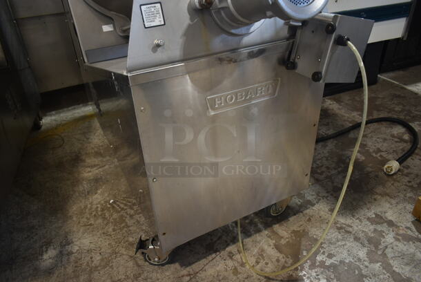 2015 Hobart MG2032 Metal Commercial Floor Style Electric Powered Meat Grinder w/ Foot Pedal on Commercial Casters. 208 Volts, 3 Phase. - Image 3 of 6