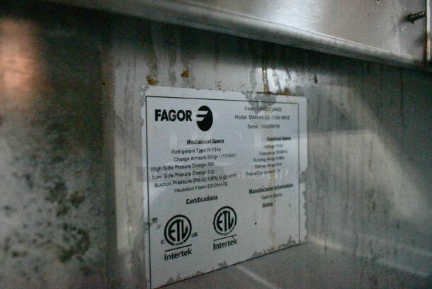 Fagor SWR-45-D2 Stainless Steel Commercial 2 Drawer and 1 Door Work Top Cooler on Commercial Casters. 115 Volts, 1 Phase. Tested and Working! - Image 6 of 6