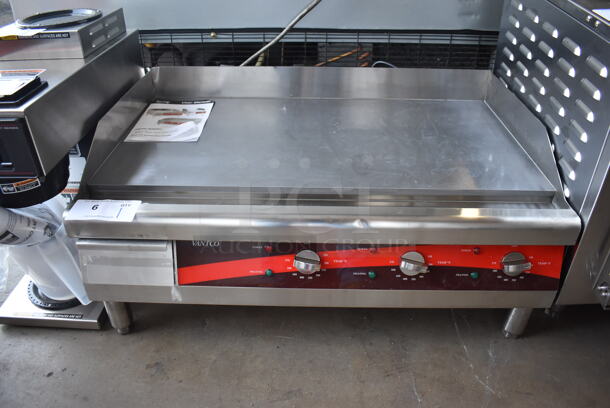 BRAND NEW SCRATCH AND DENT! Avantco 177EG30N Stainless Steel Commercial Countertop 30" Electric Powered Flat Top Griddle. 208/240 Volts. 30x20x13. Tested and Working! - Image 1 of 8