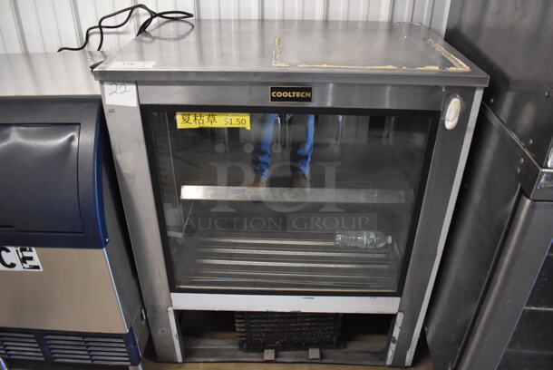 Cooltech CUSTOM-36GL Stainless Steel Commercial 2 Door Cooler Merchandiser. 120 Volts, 1 Phase. 36x24x43. Tested and Working!
