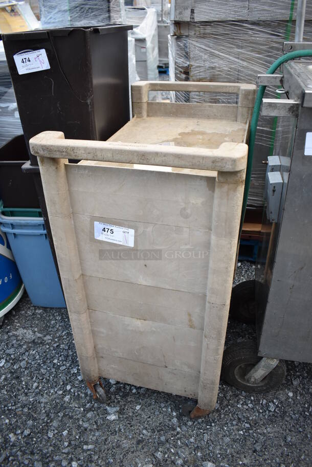 Tan Poly 3 Tier Cart on Commercial Casters. 18x31x37 - Image 4 of 5