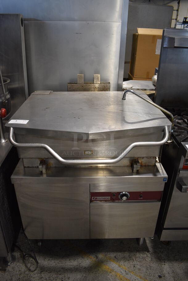 Southbend Stainless Steel Commercial Natural Gas Powered Floor Style Braising Pan w/ Thermostatic Controls. 38x38x49