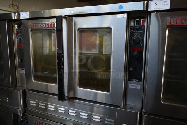 2 Blodgett Zephaire-200-G Stainless Steel Commercial Natural Gas Powered Full Size Convection Ovens w/ View Through Doors, Metal Oven Racks and Thermostatic Controls on Commercial Casters. 60,000 BTU. 2 Times Your Bid! - Image 2 of 9