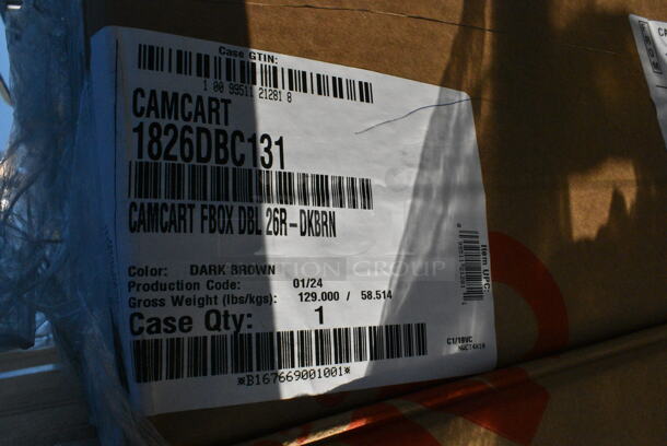 BRAND NEW! Cambro 1826DBC131 Camcart® Dark Brown Double Compartment Food Storage Box Carrier - Image 3 of 3