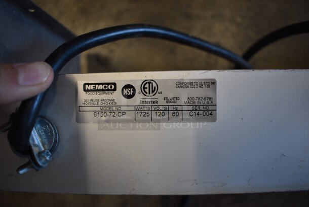 2014 Nemco 6150-72-CP Metal Commercial Warming Strip. 120 Volts, 1 Phase. 72x6x4.5 - Image 4 of 4