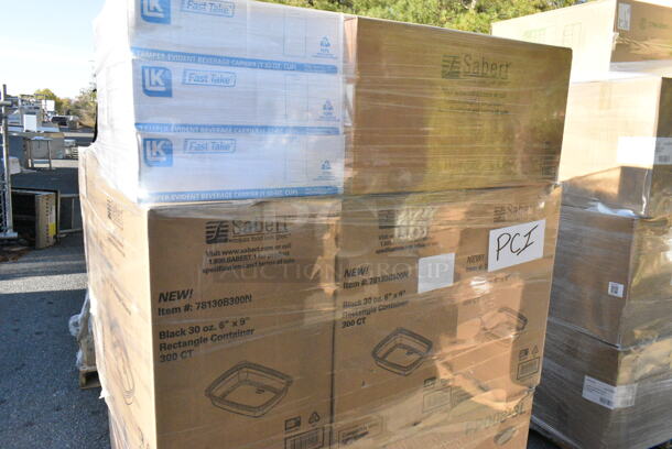43 BRAND NEW! Boxes Including FT71425 Tamper Evident Beverage Carrier, Sabert Containers, FP008-3L 8 oz Containers. 43 Times Your Bid!  - Image 5 of 8