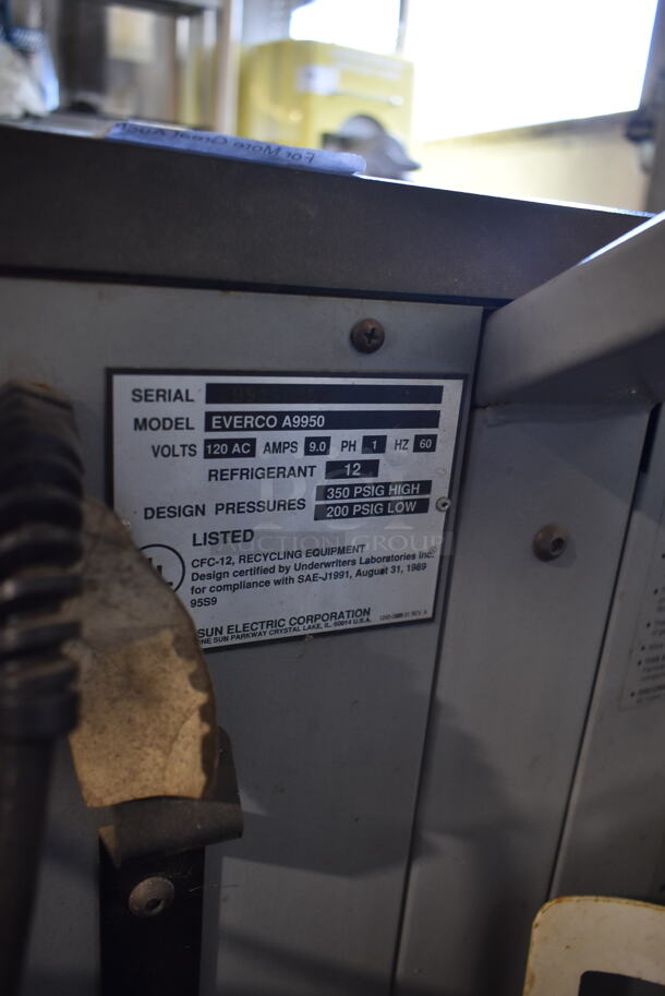 Everco A9950 Metal Floor Style Recycling Refrigerant Recovery. 120 Volts, 1 Phase. Tested and Working! - Image 7 of 7