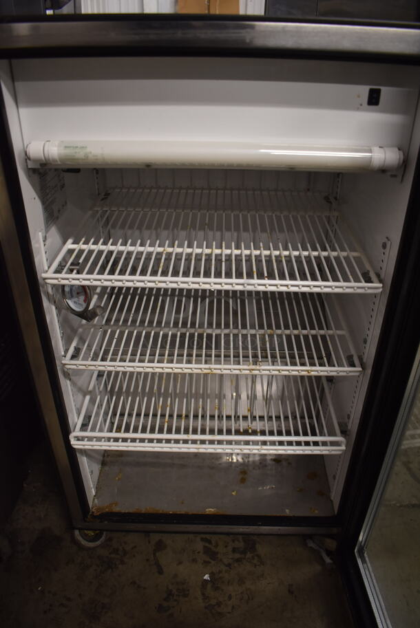 True GDM-07F Commercial Stainless Steel Countertop Merchandiser Freezer With Polycoated Shelves On Commercial Casters With Black Cabinet. 115V, 1 Phase. Tested and Powers On But Does Not Get Cold - Image 4 of 8