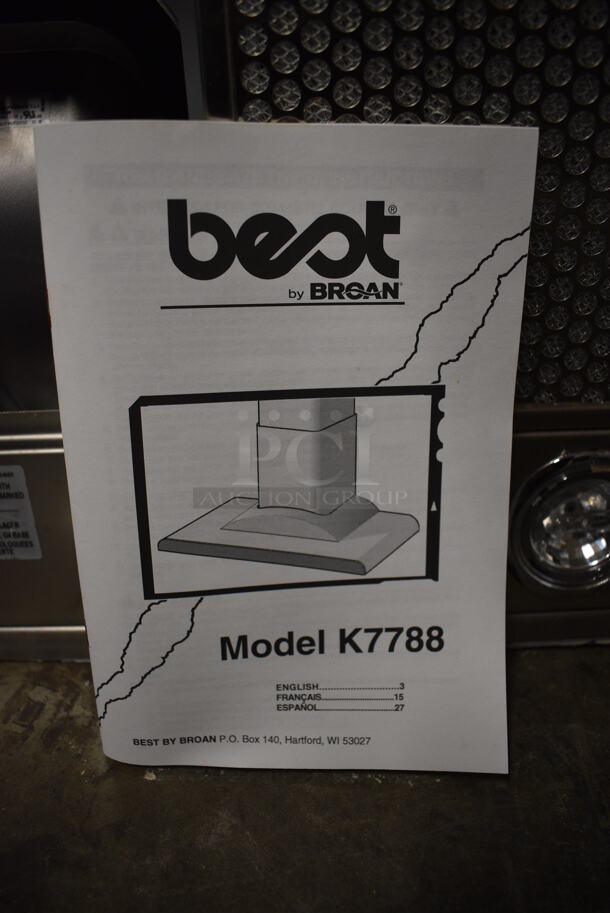 BRAND NEW SCRATCH AND DENT! Broan Best Stainless Steel Hood. Appears To Be Model K7788. 36x32x20 - Image 6 of 9