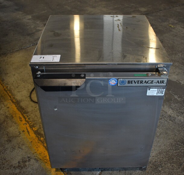 Beverage Air Model UCR20Y-141 Stainless Steel Commercial Single Door Undercounter Cooler. 115 Volts, 1 Phase. 20x22x26. Tested and Powers On But Does Not Get Cold