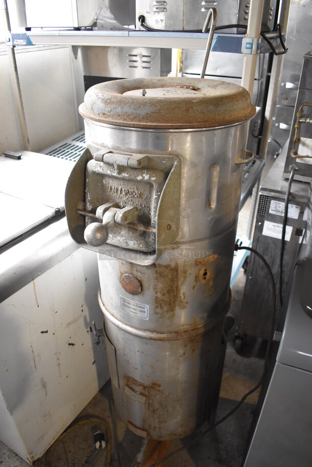 Univex G Stainless Steel Commercial Electric Powered Potato Peeler. Missing Leg. 16x21x55. Tested and Working! - Image 2 of 9