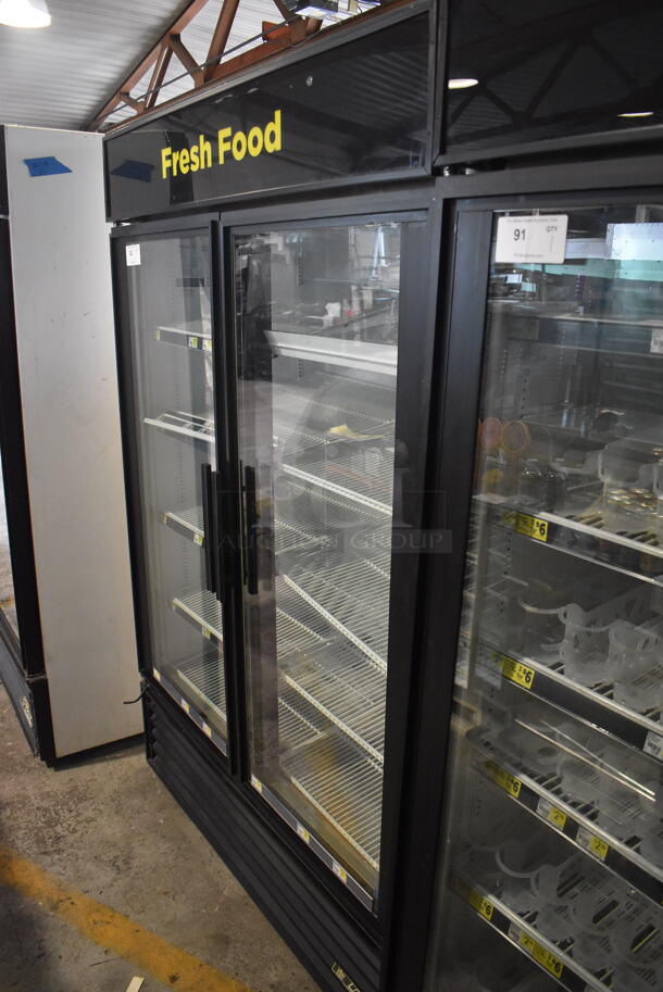 2011 True GDM-49 Two Section Reach-In Floor Standing Glass Door Merchandiser Cooler In Black With Polycoated Racks. 115V, 1 Phase. Tested And Working - Image 3 of 6