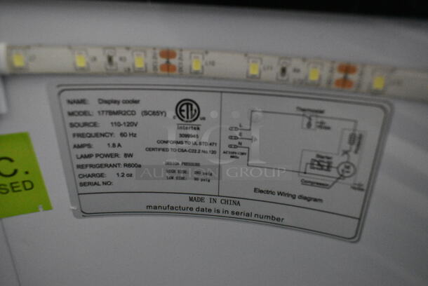 BRAND NEW SCRATCH AND DENT! Galaxy 177BMR2CD Cold Drink Barrel Merchandiser Refrigerator - 2.25 cu. ft. 110-120 Volts, 1 Phase. Tested and Working! - Image 7 of 7