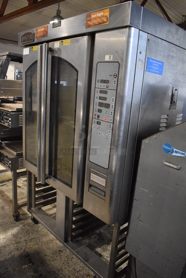Baxter OV310E Stainless Steel Commercial Floor Style Electric Powered Mini Rotating Rack Oven w/ Pan Rack on Commercial Casters. 208 Volts, 3 Phase. 48x36x75 - Image 3 of 11