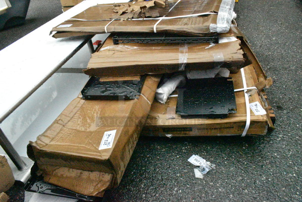 4 BRAND NEW SCRATCH AND DENT! Items Including Regency 600LC32122KK Space Solutions Black 36" x 12" x 78" 3 Wide, 2 Tier Locker - Unassembled. May Be Missing Pieces, Metal Legs. 4 Times Your Bid!  - Image 2 of 8