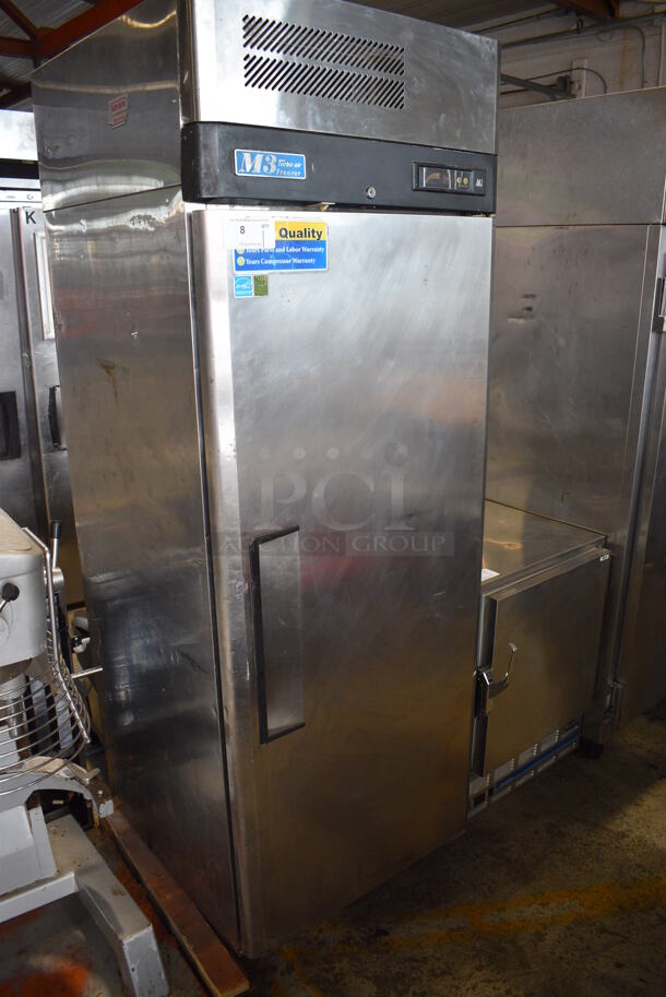 Turbo Air Model M3F24-1 Stainless Steel Commercial Single Door Reach In Freezer w/ Poly Coated Racks on Commercial Casters. 115 Volts, 1 Phase. 28.5x30.5x83. Tested and Working!