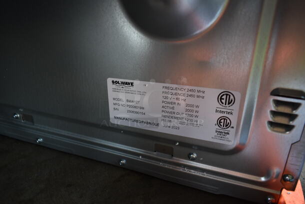 BRAND NEW SCRATCH AND DENT! 2023 Solwave SWA12T Stainless Steel Commercial Countertop Microwave Oven. 120 Volts, 1 Phase.  - Image 4 of 4