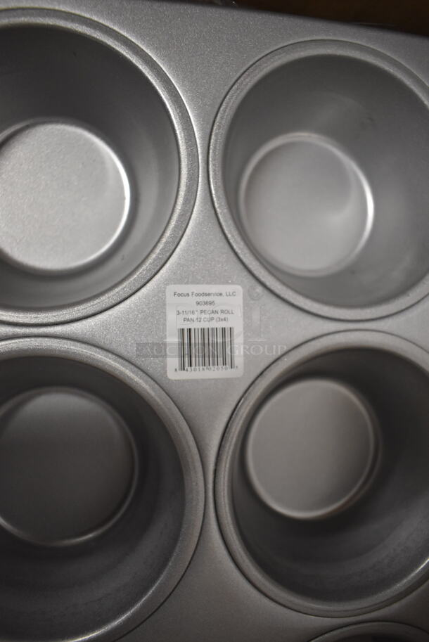 Box of 6 BRAND NEW! Focus Metal 12 Cup Pecan Roll Baking Pans. 13.5x18x2 - Image 3 of 4