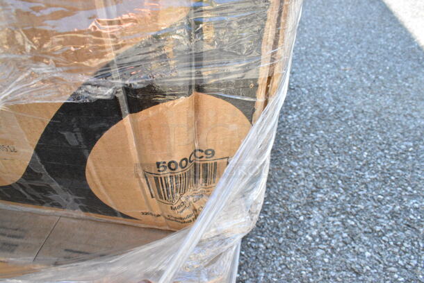 29 BRAND NEW Boxes Including 128HD12COMBO Choice Heavy Duty 12 oz. Microwavable Translucent Plastic Deli Container and Lid Combo Pack - 240/Case, 2 Box 129MCS28B Choice 28 oz. Black Rectangular Microwavable Heavy Weight Container with Lid 8 3/4" x 6 1/4" x 1 3/4" - 150/Case, 127RD16COMBO Choice 16 oz. Microwavable Clear Round Deli Container and Lid Combo Pack - 250/Case, 966TALLFLDB Choice White Tall-Fold 6" x 13" Dispenser Napkin - 8000/Case, 5001RT800B Lavex 8" White Hardwound Paper Towel, 800 Feet / Roll - 6/Case, 500CC9 Choice 9 oz. Clear PET Customizable Plastic Squat Cold Cup - 1000/Case, 4338HCAKE12100 Choice 8" High Dome Half Cake Container with Dome Lid - 100/Case, 500CC16 Choice Clear PET Customizable Plastic Cold Cup - 16 oz. - 1000/Case, 130IC20DSP1M Choice 20 lb. Clear Plastic Drawstring Ice Bag with Ice Print - 250/Case, 150CK1515RD Choice 15" x 15" Red Check Deli Sandwich Wrap Paper - 4000/Case. 29 Times Your Bid!  - Image 12 of 12