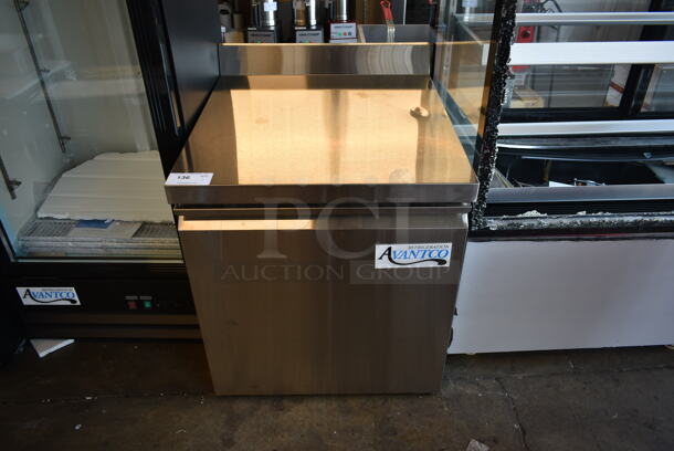 BRAND NEW SCRATCH AND DENT! 2023 Avantco 178SSWT27RHC Stainless Steel Commercial Single Door Work Top Cooler. 115 Volts, 1 Phase. Tested and Working! - Image 1 of 6