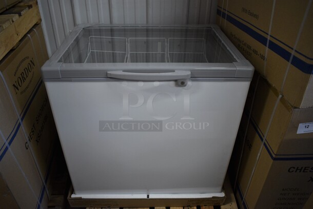 BRAND NEW IN BOX! Model XS246YBL Metal 
Commercial Chest Merchandiser w/ Poly Coated Baskets. 33x28x32