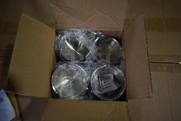Box of 6 Cases of 12 BRAND NEW! Front of the House DBO124BKS23 Harmony 2.5 oz. Matte Black Brushed Stainless Steel Round Double Wall Ramekin - 12/Case - Image 5 of 7