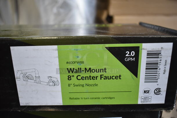 2 BRAND NEW SCRATCH AND DENT! Regency Faucets; 600FW88 Wall Mount Faucet with 8" Centers and 8" Swing Spout and 600FWM812 Wall Mount Faucet with 8" Centers and 12" Swing Spout. 2 Times Your Bid! - Image 3 of 4