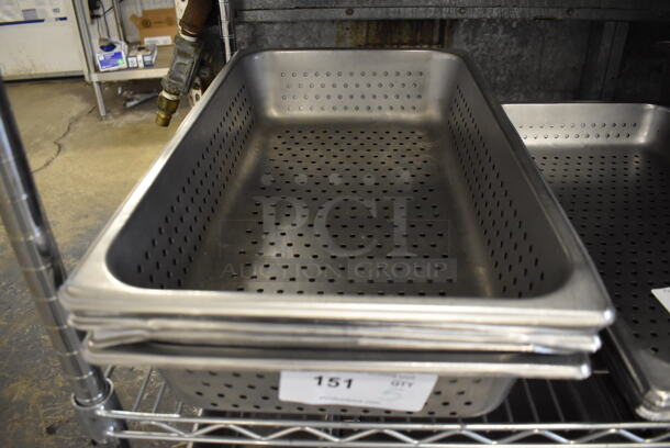 5 Perforated Stainless Steel Full Size Drop In Bins. 1/1x4. 5 Times Your Bid! - Image 4 of 4