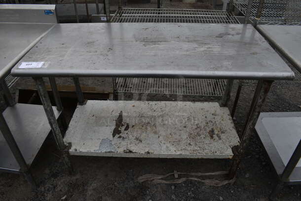 Stainless Steel Commercial Table w/  Under Shelf. 48x24x34