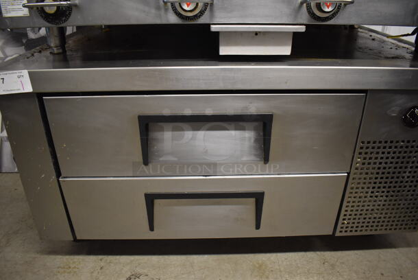 2012 True TRCB-48 Stainless Steel Commercial 2 Drawer Chef Base on Commercial Casters. 115 Volts, 1 Phase. 48x32x25.5. Tested and Powers On But Temps at 45 Degrees - Image 3 of 6