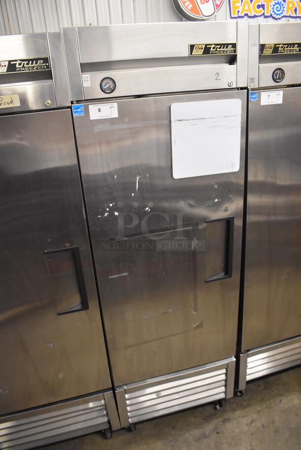 2013 True T-23F ENERGY STAR Stainless Steel Commercial Single Door Reach In Freezer w/ Poly Coated Racks on Commercial Casters. 115 Volts, 1 Phase. 27x30x83.5. Tested and Working! - Image 2 of 7