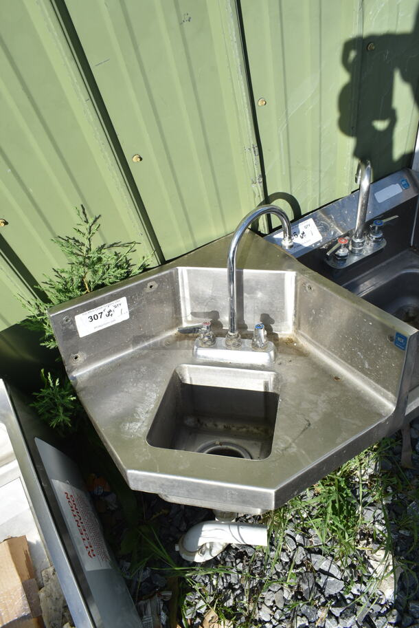 Stainless Steel Single Bay Sink w/ Faucet, Handles, Back Splash and Countertop - Image 2 of 3